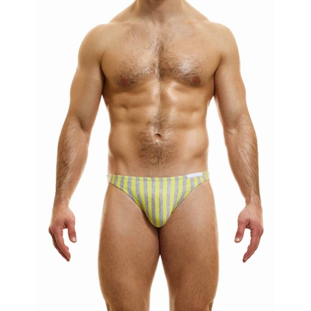 Modus Vivendi X-Retro Low Cut Brief Yellow and Silver Striped. Size M NWT